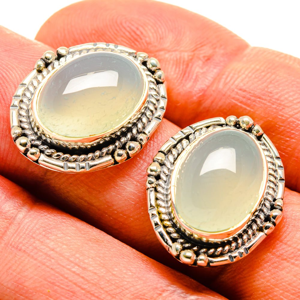 Aqua Chalcedony Earrings handcrafted by Anasilvercos - EARR414521