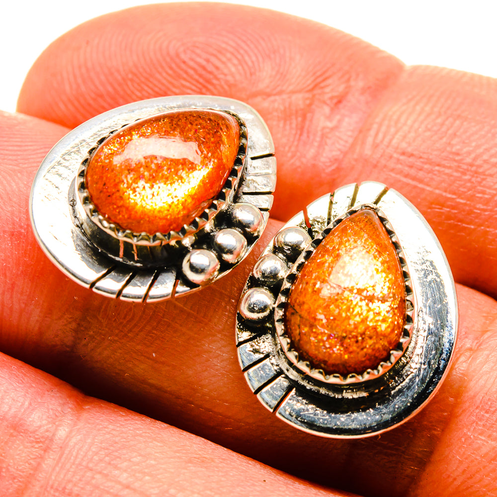 Sunstone Earrings handcrafted by Anasilvercos - EARR414524