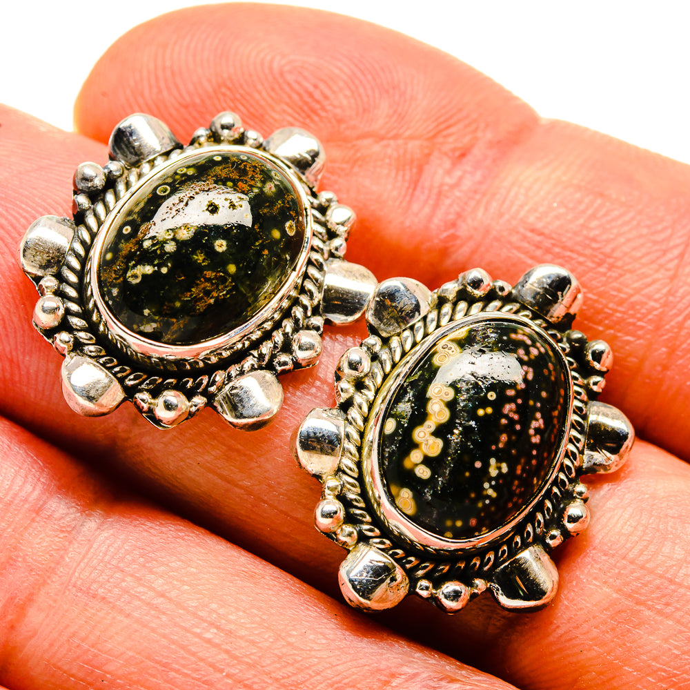 Ocean Jasper Earrings handcrafted by Anasilvercos - EARR414528