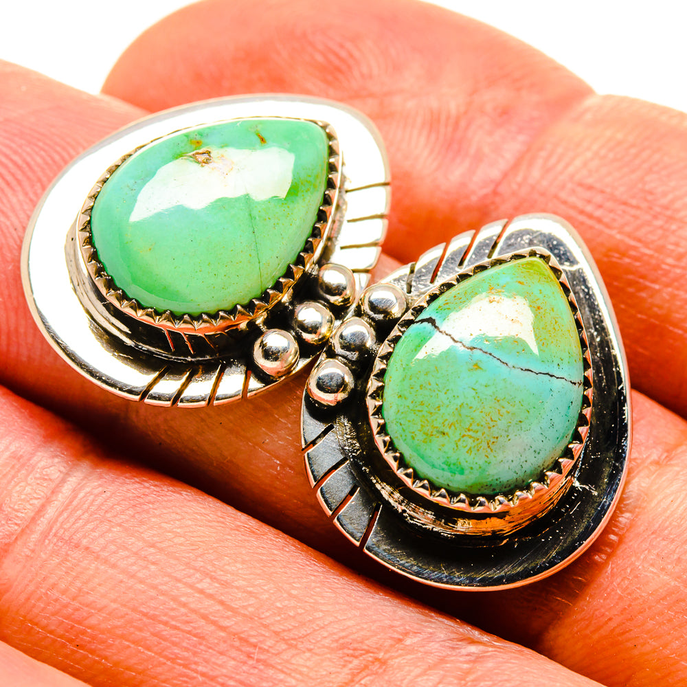 Tibetan Turquoise Earrings handcrafted by Anasilvercos - EARR414529