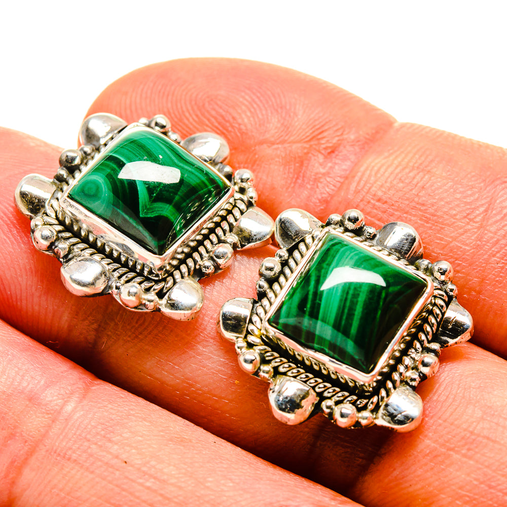 Malachite Earrings handcrafted by Anasilvercos - EARR414532
