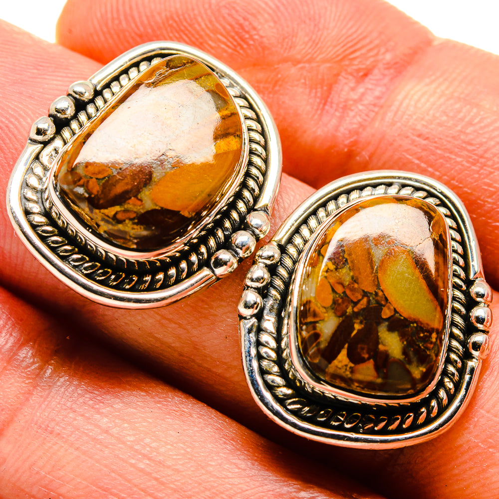 Bamboo Jasper Earrings handcrafted by Anasilvercos - EARR414535