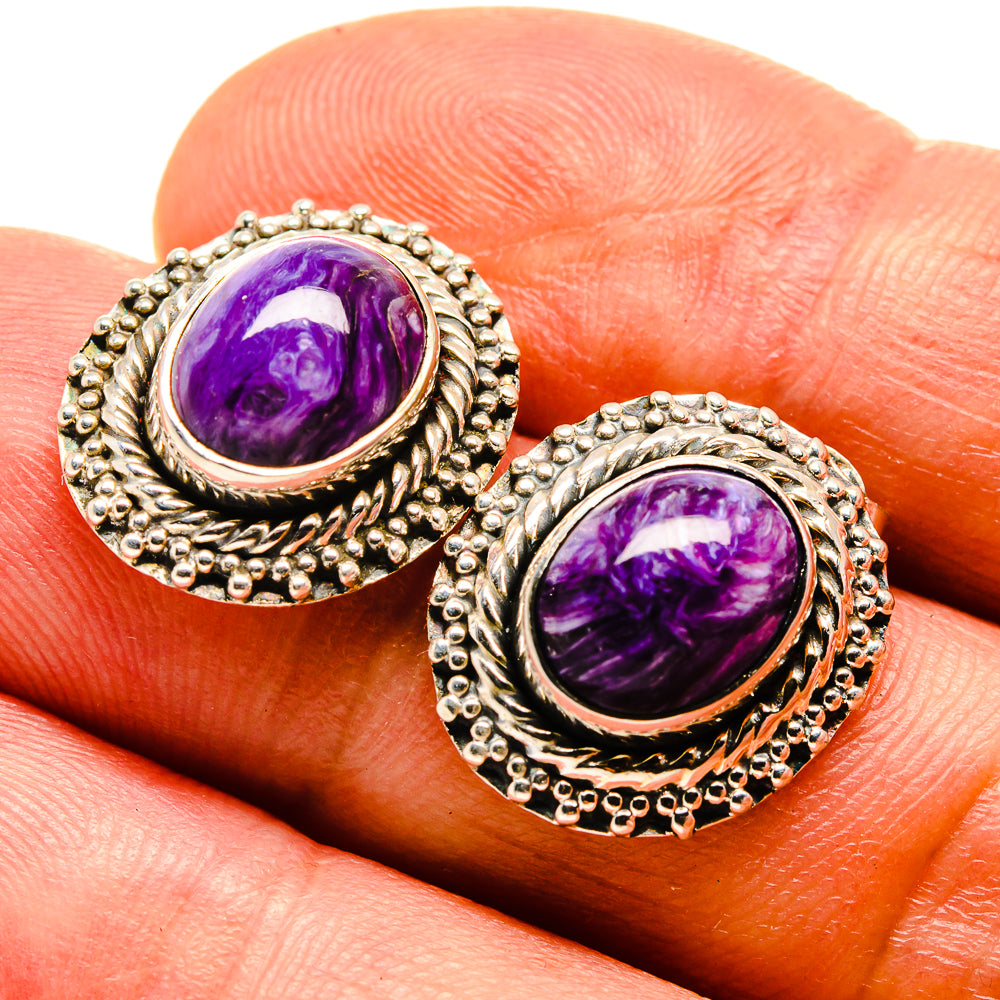 Charoite Earrings handcrafted by Anasilvercos - EARR414537
