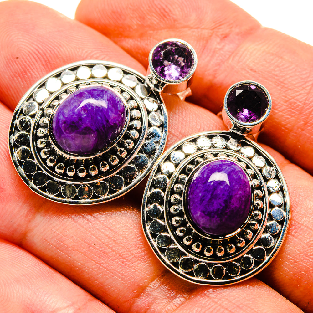 Charoite Earrings handcrafted by Anasilvercos - EARR414543