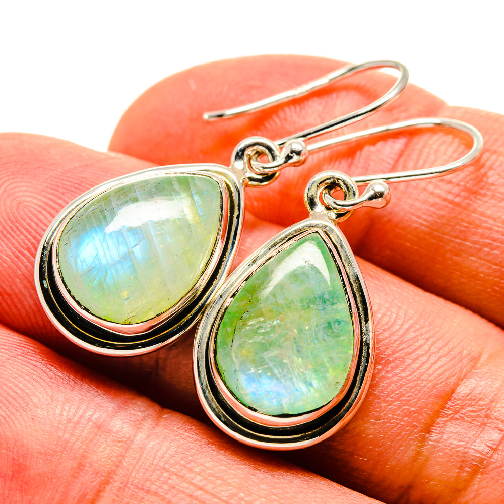 Green Moonstone Earrings handcrafted by Anasilvercos - EARR414547