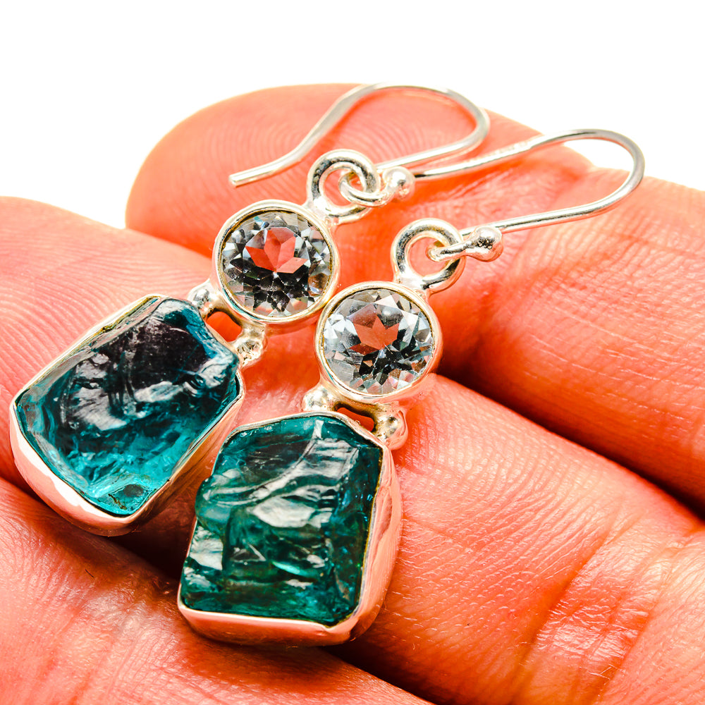 Blue Fluorite Earrings handcrafted by Anasilvercos - EARR414553