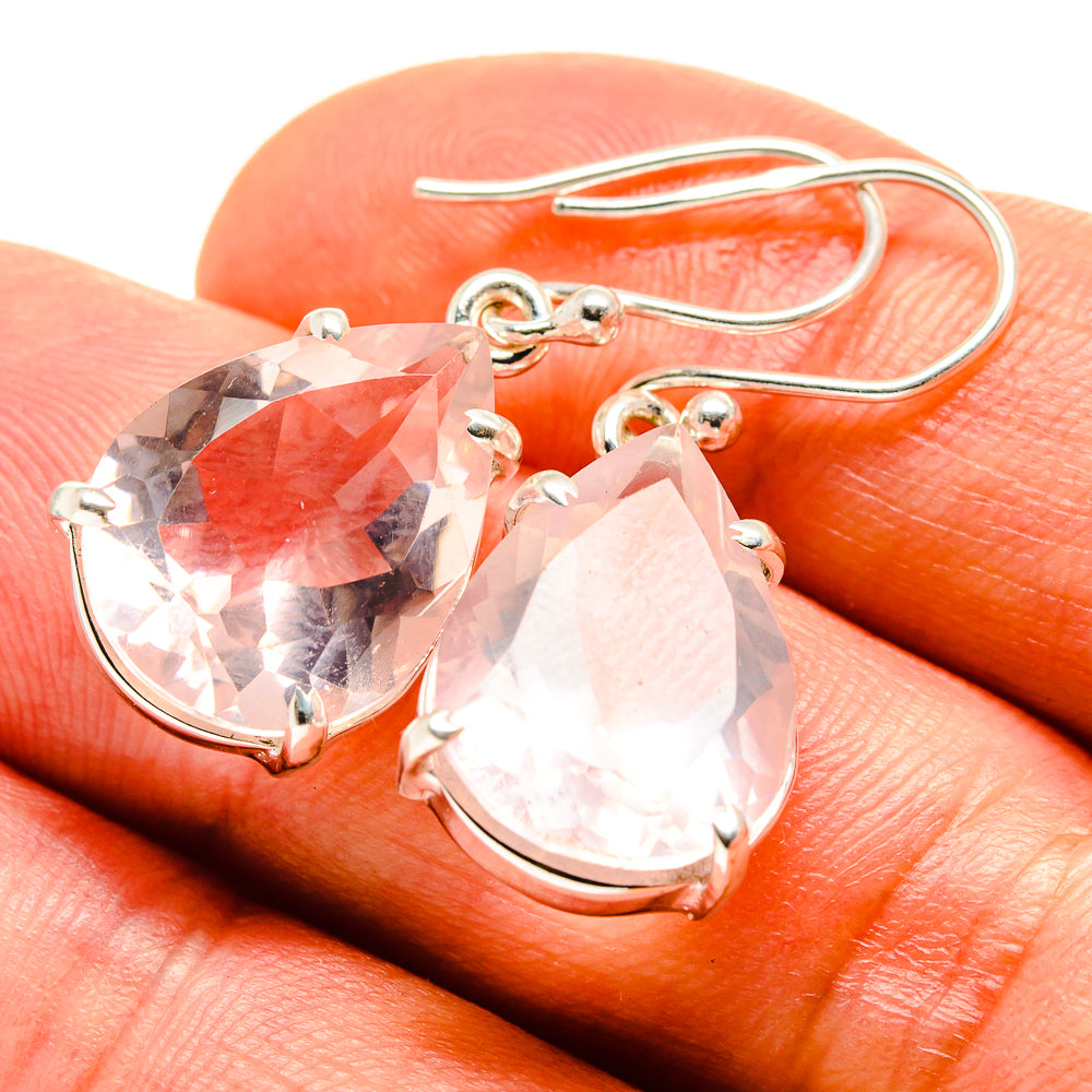 Rose Quartz Earrings handcrafted by Anasilvercos - EARR414554