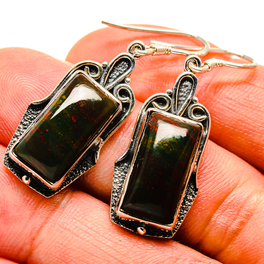 Bloodstone Earrings handcrafted by Anasilvercos - EARR414564