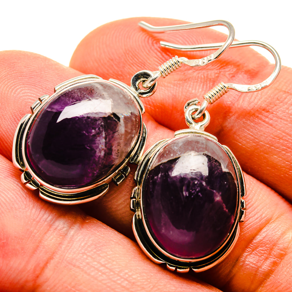Chevron Amethyst Earrings handcrafted by Anasilvercos - EARR414566