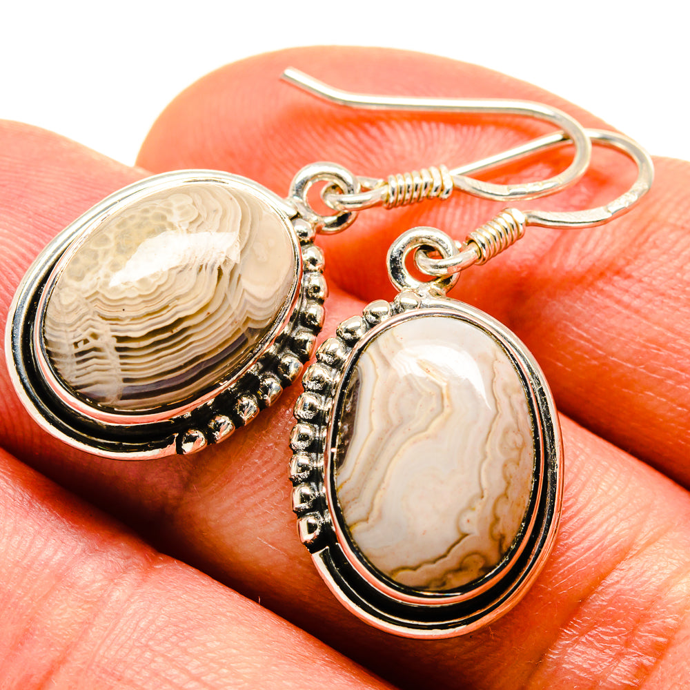 Laguna Lace Agate Earrings handcrafted by Anasilvercos - EARR414567