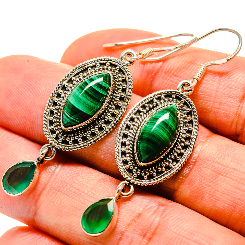 Malachite Earrings handcrafted by Anasilvercos - EARR414576