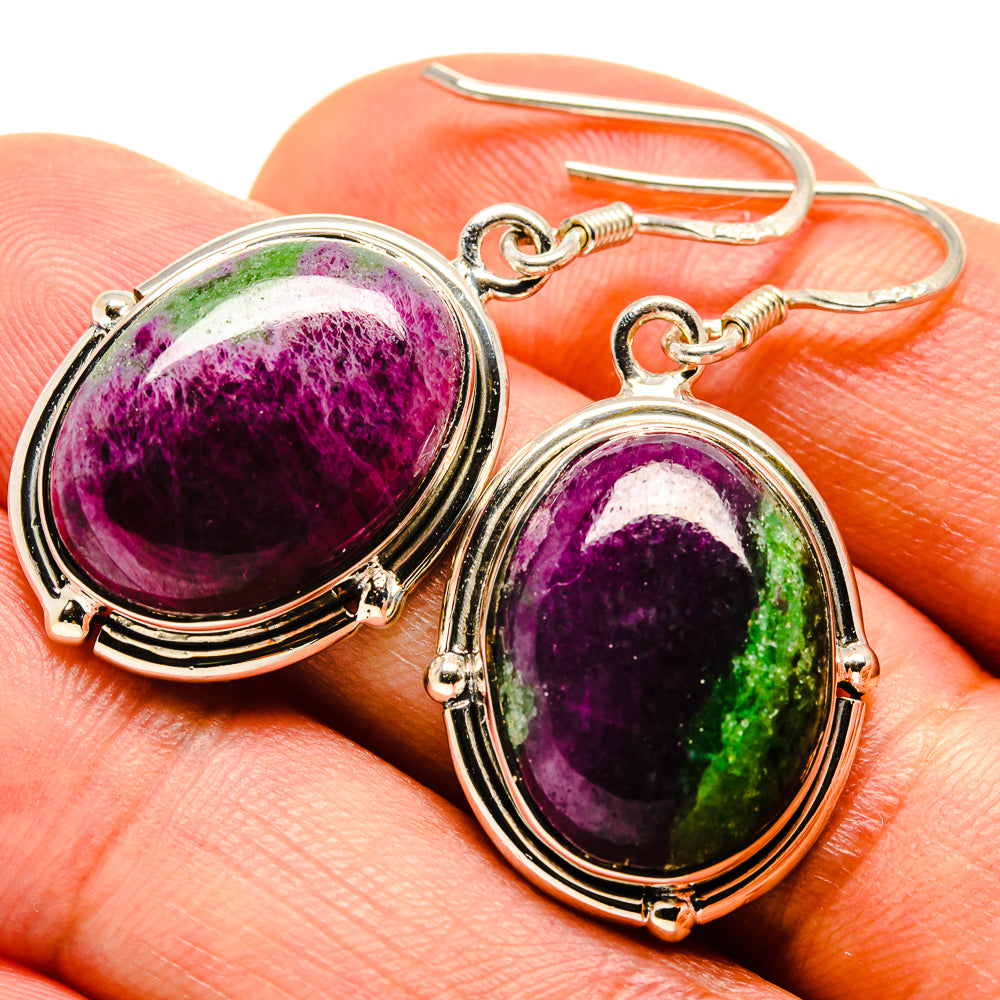 Ruby Zoisite Earrings handcrafted by Anasilvercos - EARR414579