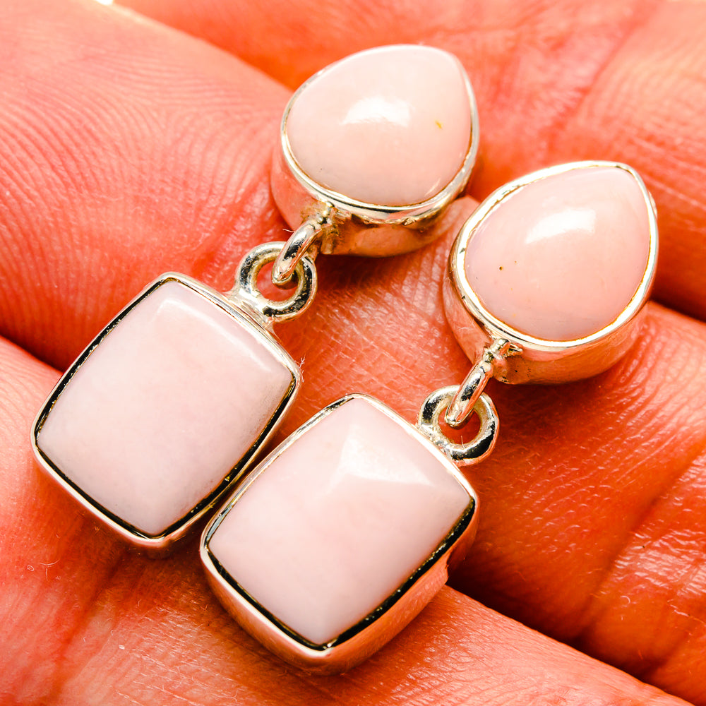 Pink Opal Earrings handcrafted by Anasilvercos - EARR414585