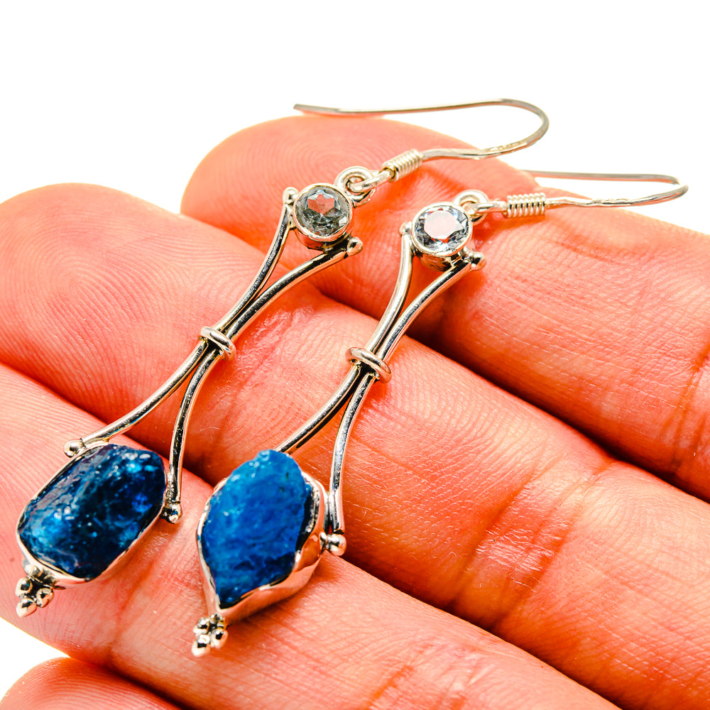 Blue Fluorite Earrings handcrafted by Anasilvercos - EARR414586