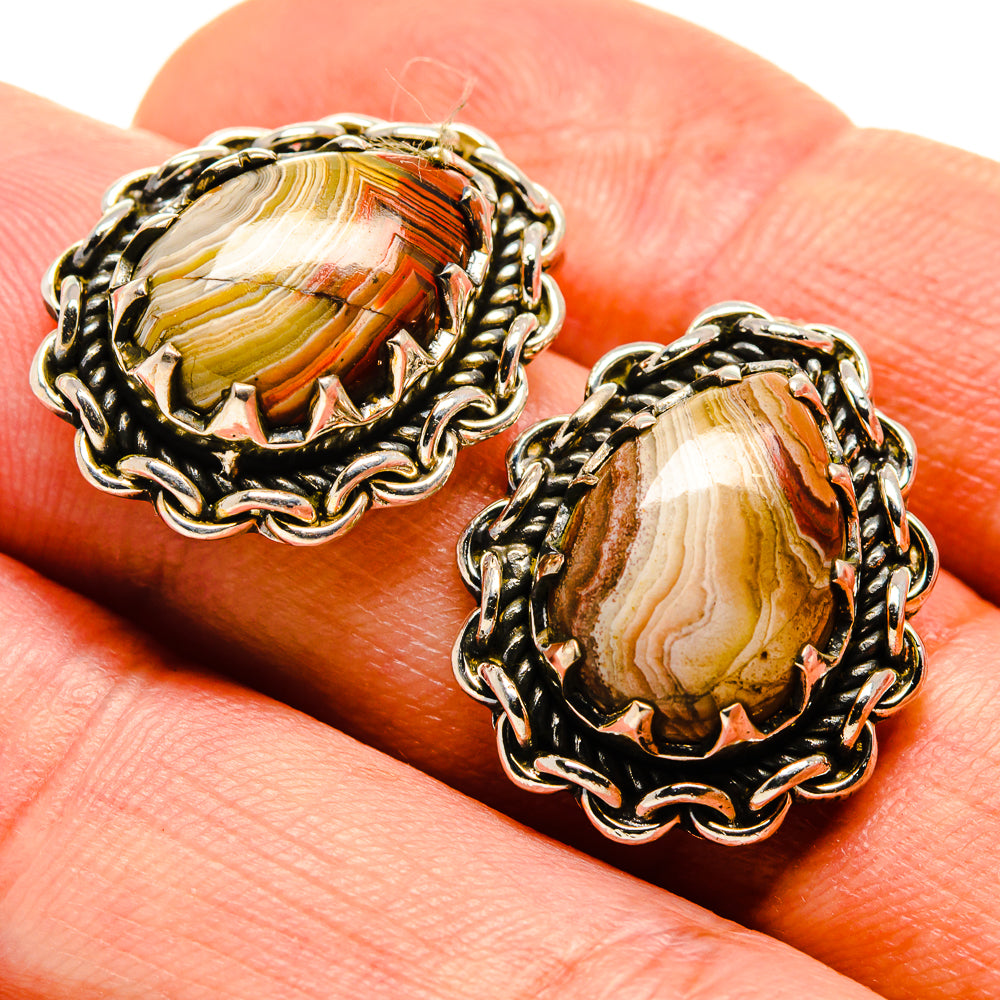 Laguna Lace Agate Earrings handcrafted by Anasilvercos - EARR414590