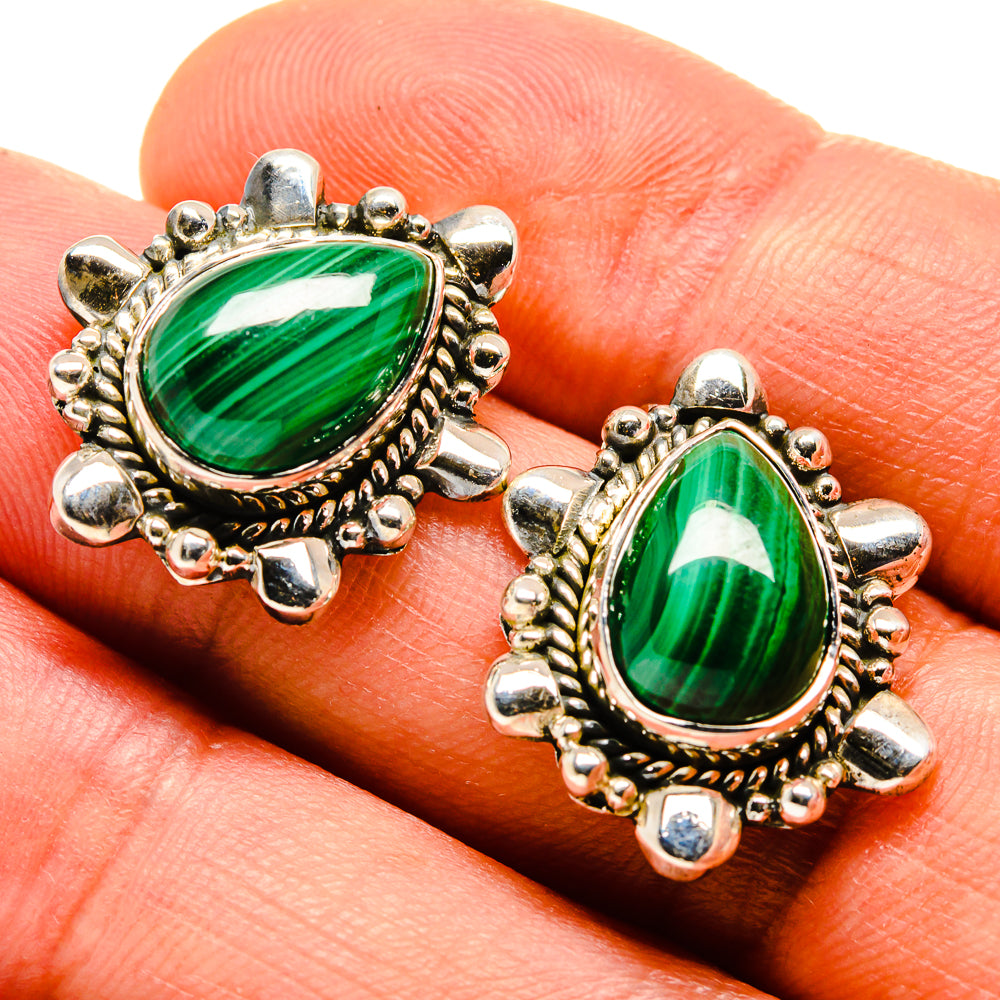 Malachite Earrings handcrafted by Anasilvercos - EARR414592