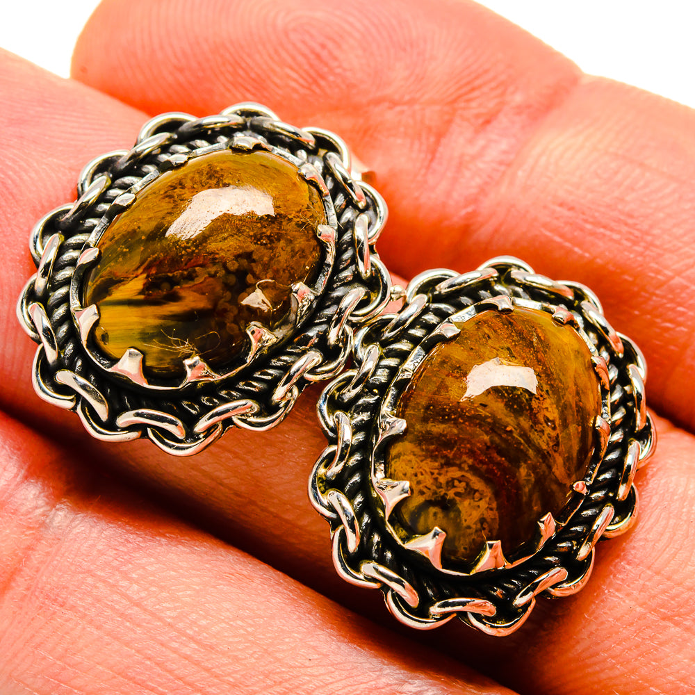 Golden Pietersite Earrings handcrafted by Anasilvercos - EARR414598
