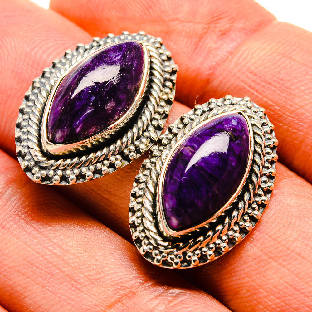 Charoite Earrings handcrafted by Anasilvercos - EARR414605