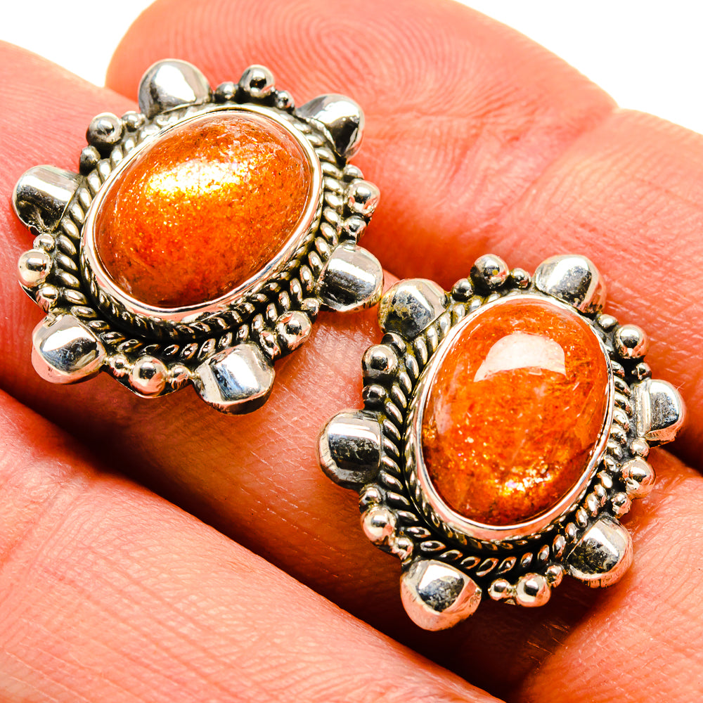 Sunstone Earrings handcrafted by Anasilvercos - EARR414609