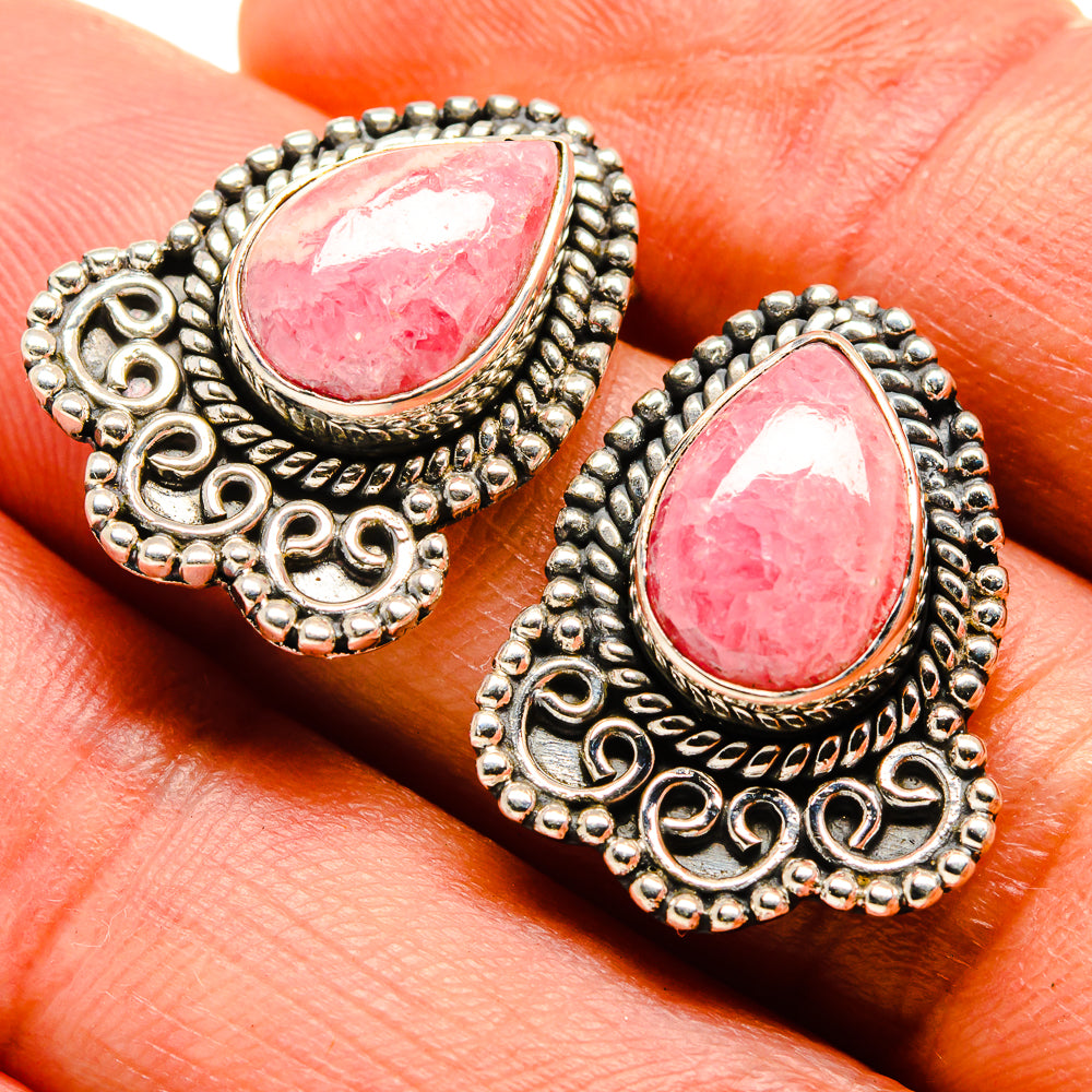 Rhodochrosite Earrings handcrafted by Anasilvercos - EARR414612