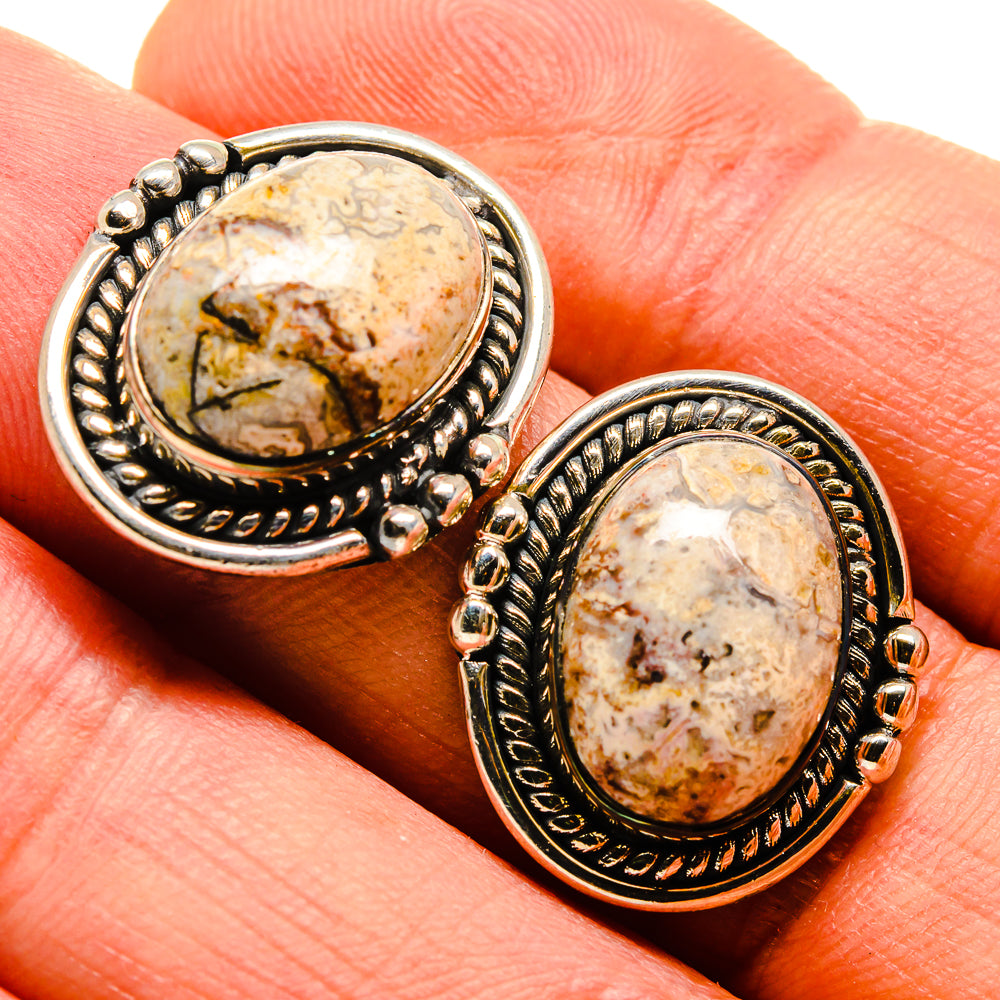 Laguna Lace Agate Earrings handcrafted by Anasilvercos - EARR414616