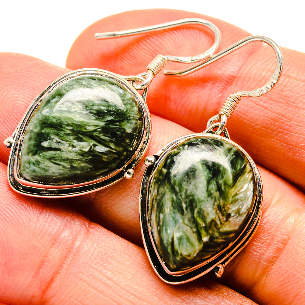 Seraphinite Earrings handcrafted by Anasilvercos - EARR414628