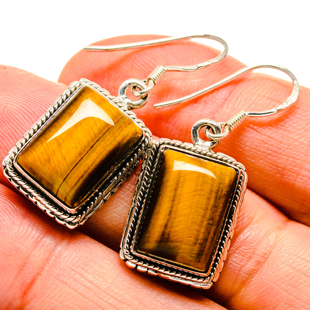 Tiger Eye Earrings handcrafted by Anasilvercos - EARR414630