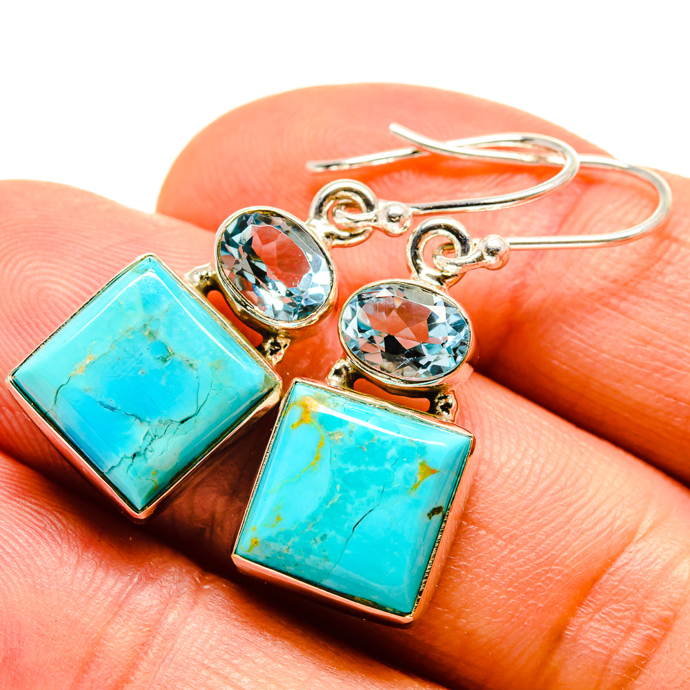 Arizona Turquoise Earrings handcrafted by Anasilvercos - EARR414634