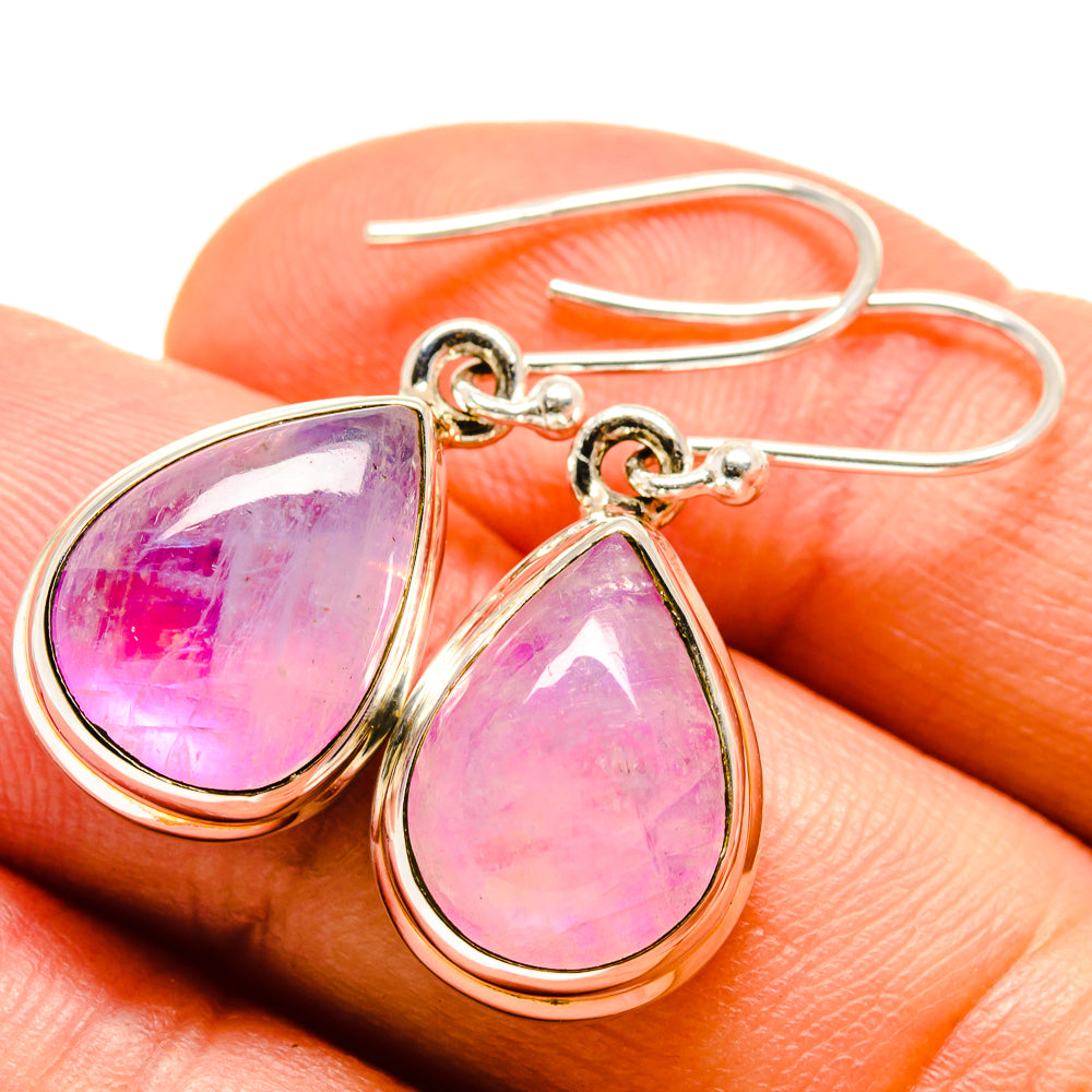 Pink Moonstone Earrings handcrafted by Anasilvercos - EARR414635