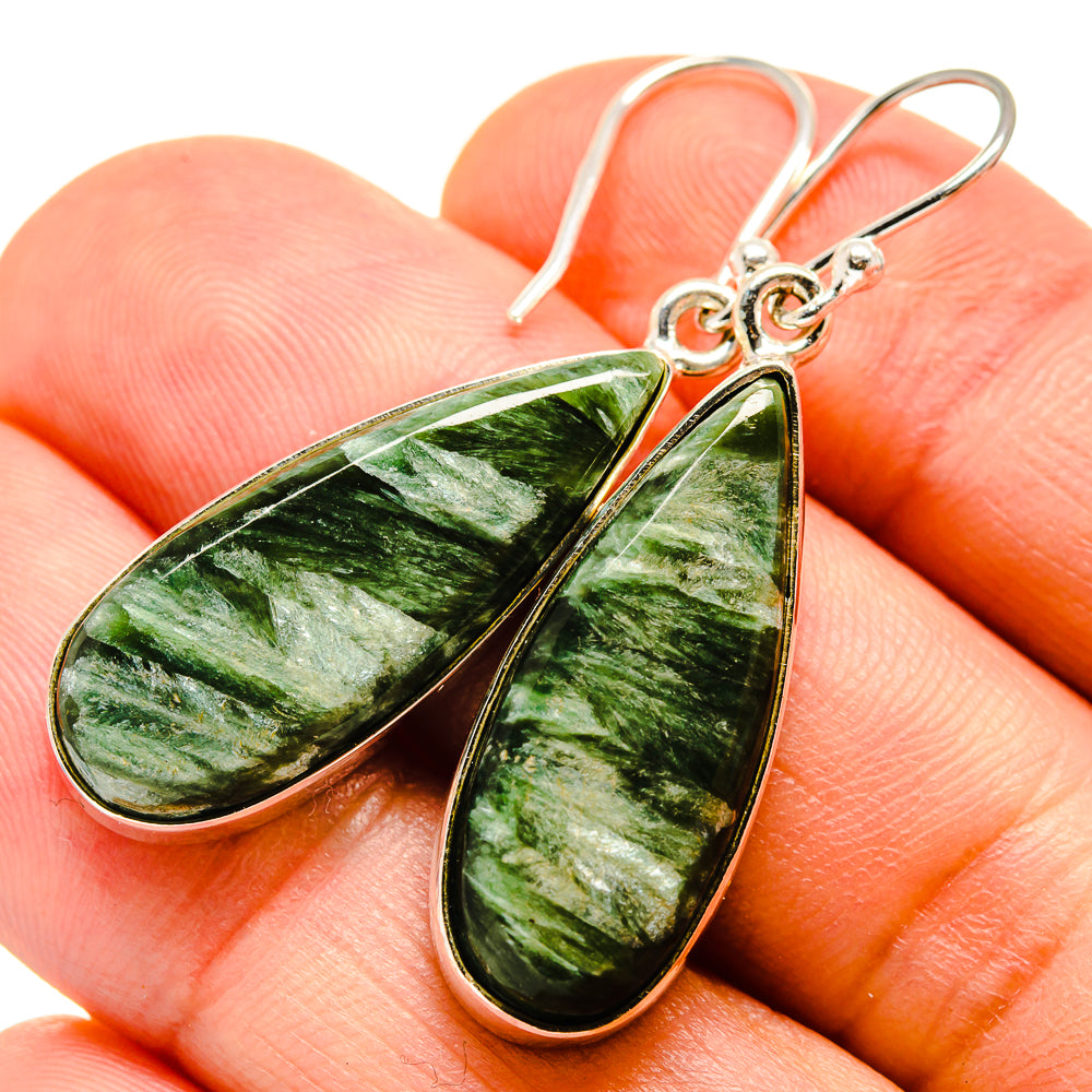Seraphinite Earrings handcrafted by Anasilvercos - EARR414637