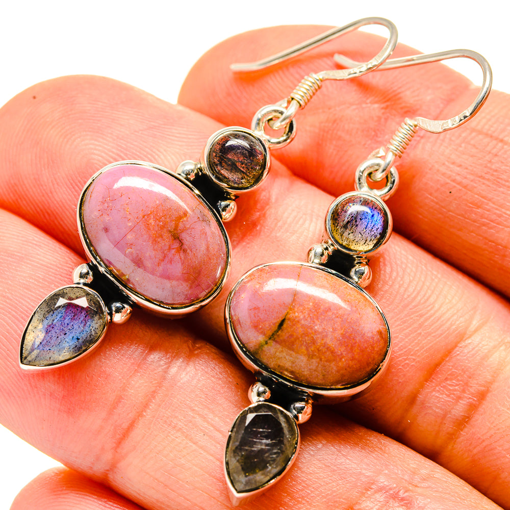 Rhodonite Earrings handcrafted by Anasilvercos - EARR414641
