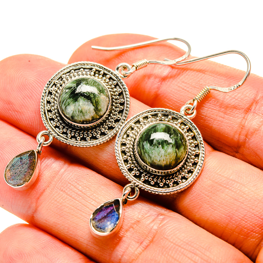 Seraphinite Earrings handcrafted by Anasilvercos - EARR414653