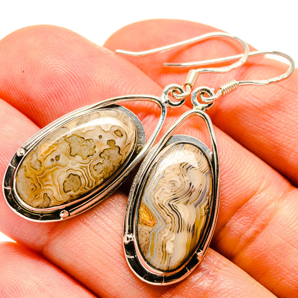 Laguna Lace Agate Earrings handcrafted by Anasilvercos - EARR414657