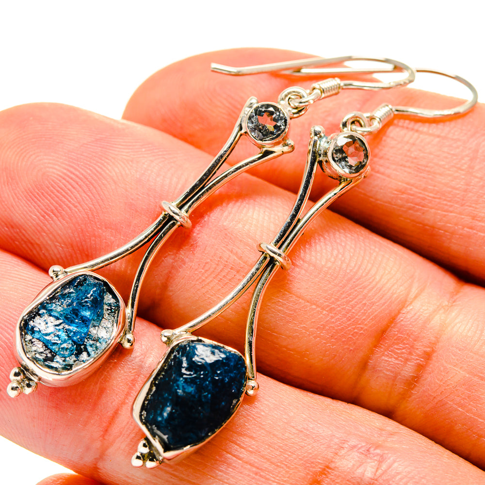 Blue Fluorite Earrings handcrafted by Anasilvercos - EARR414658