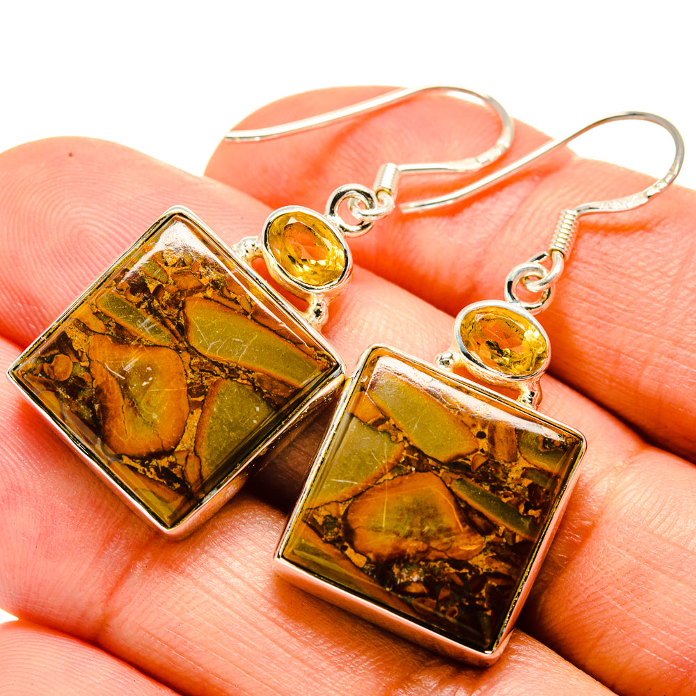 Bamboo Jasper Earrings handcrafted by Anasilvercos - EARR414663