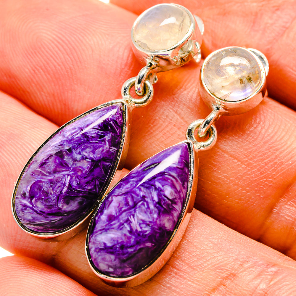 Charoite Earrings handcrafted by Anasilvercos - EARR414665