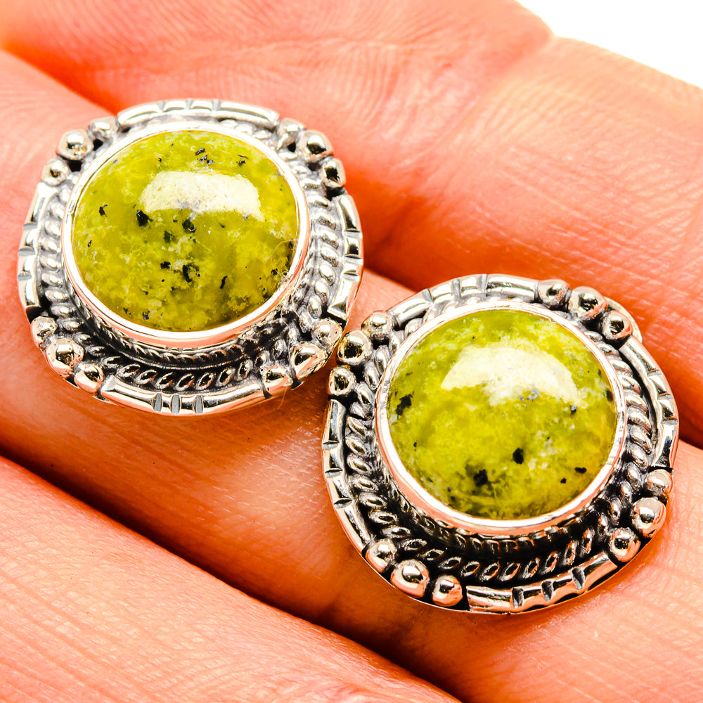 African Green Opal Earrings handcrafted by Anasilvercos - EARR414676
