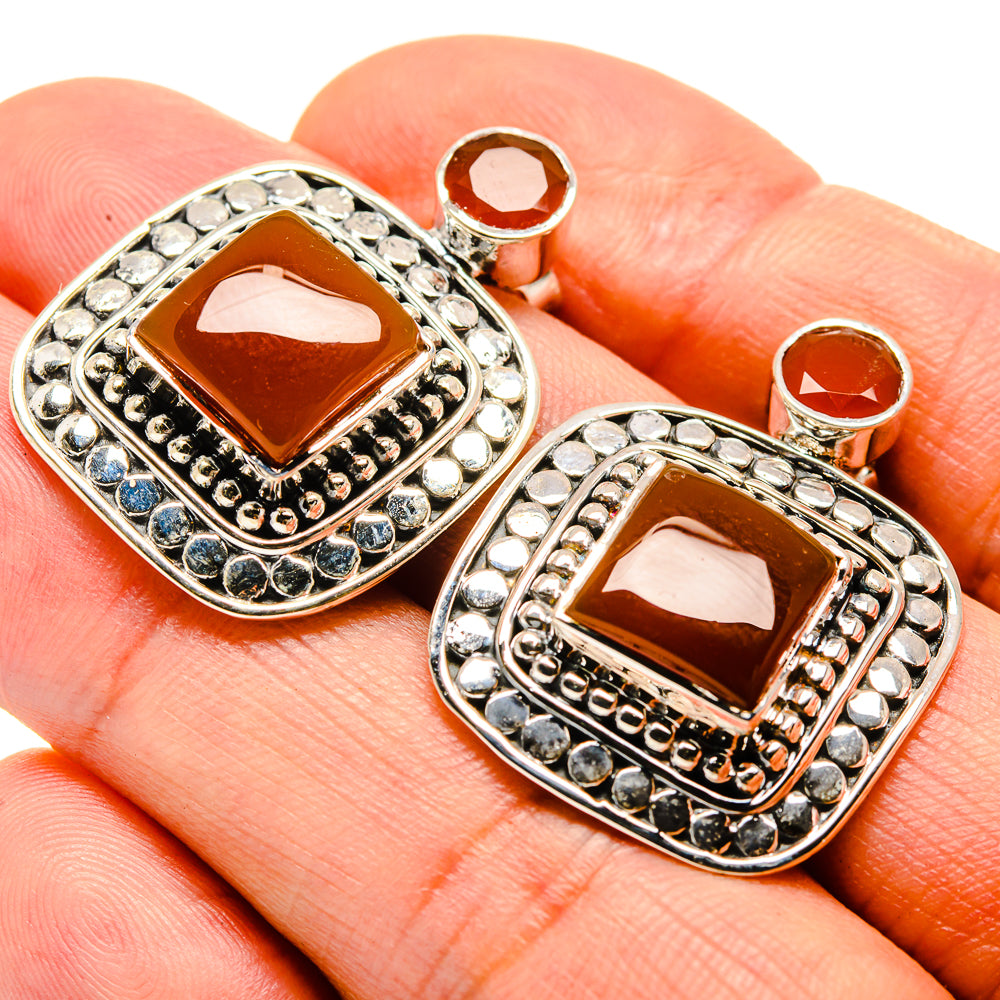 Red Onyx Earrings handcrafted by Anasilvercos - EARR414695