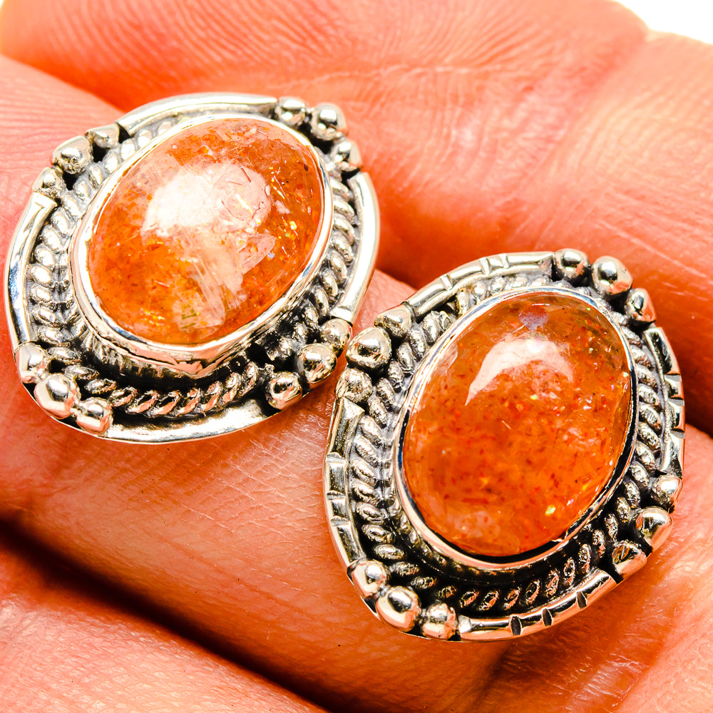 Sunstone Earrings handcrafted by Anasilvercos - EARR414697