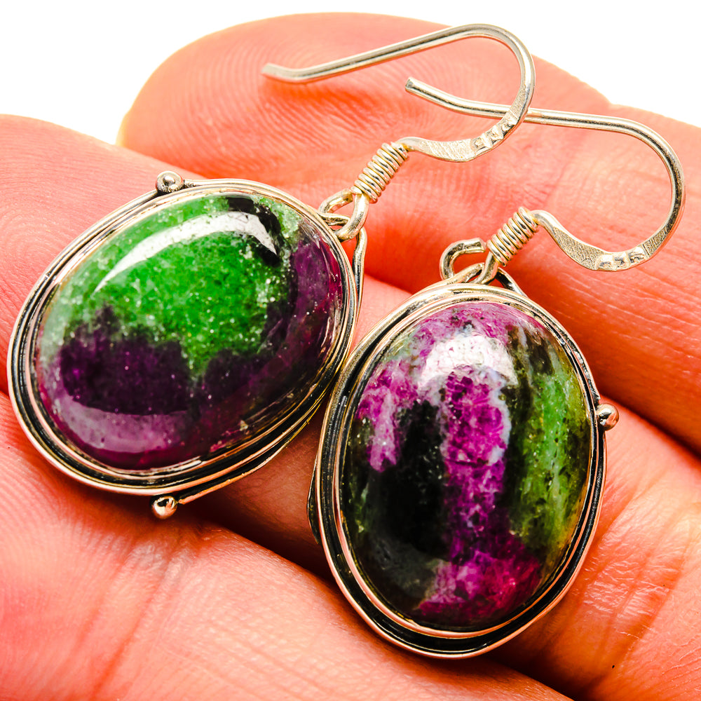 Ruby Zoisite Earrings handcrafted by Anasilvercos - EARR414715