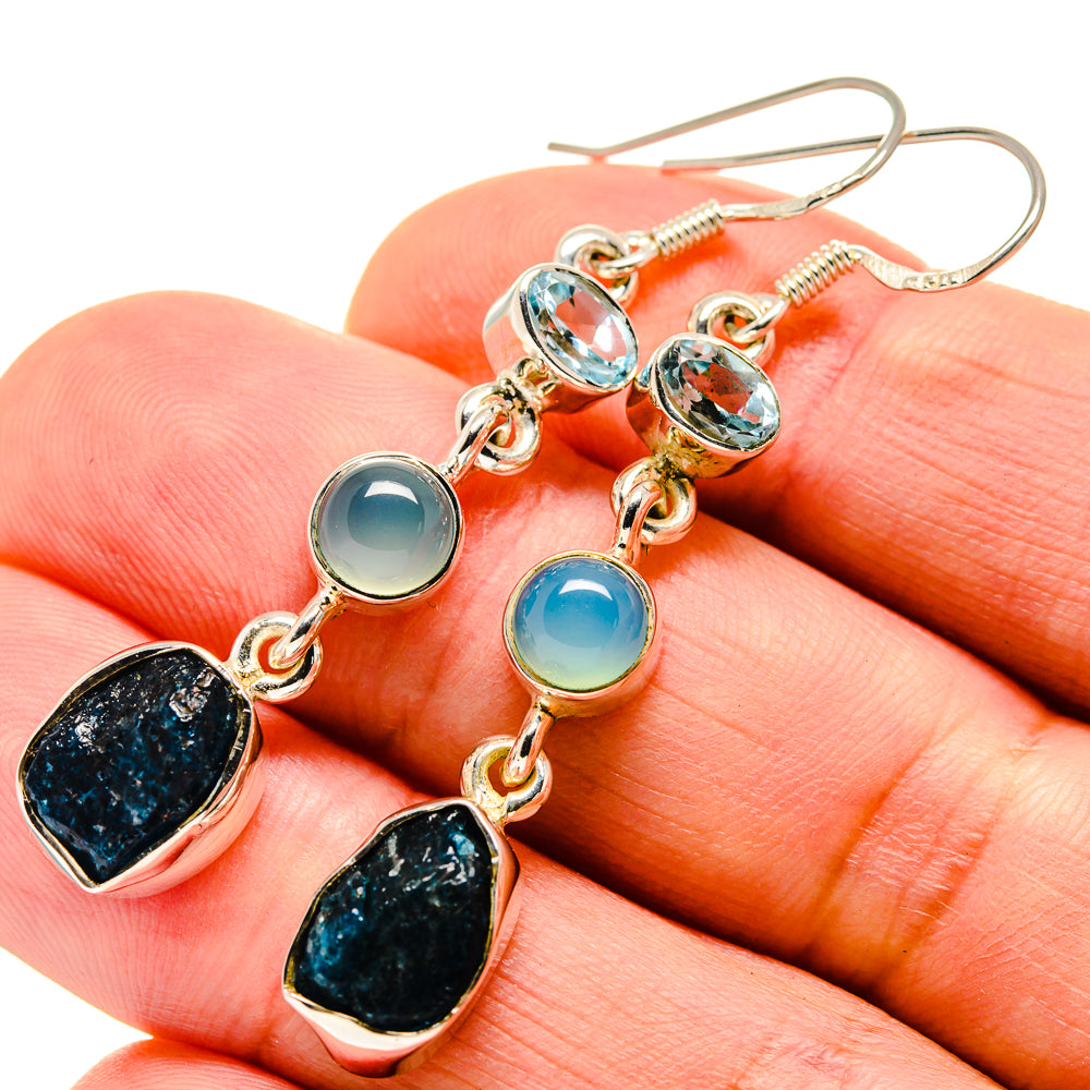 Blue Fluorite Earrings handcrafted by Anasilvercos - EARR414720