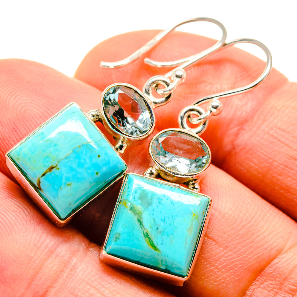 Arizona Turquoise Earrings handcrafted by Anasilvercos - EARR414722