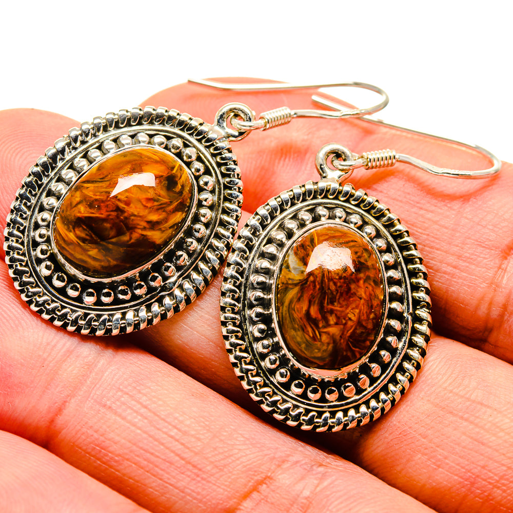 Golden Pietersite Earrings handcrafted by Anasilvercos - EARR414734