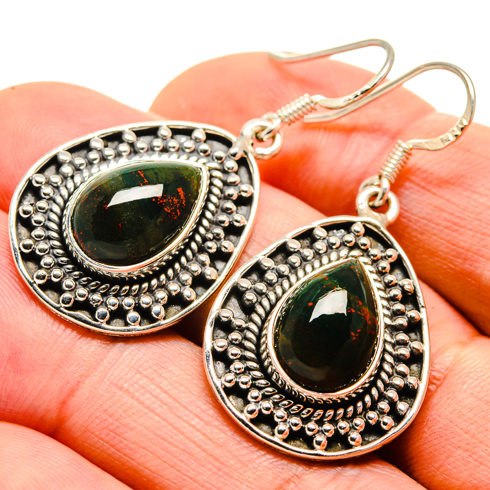 Bloodstone Earrings handcrafted by Anasilvercos - EARR414737