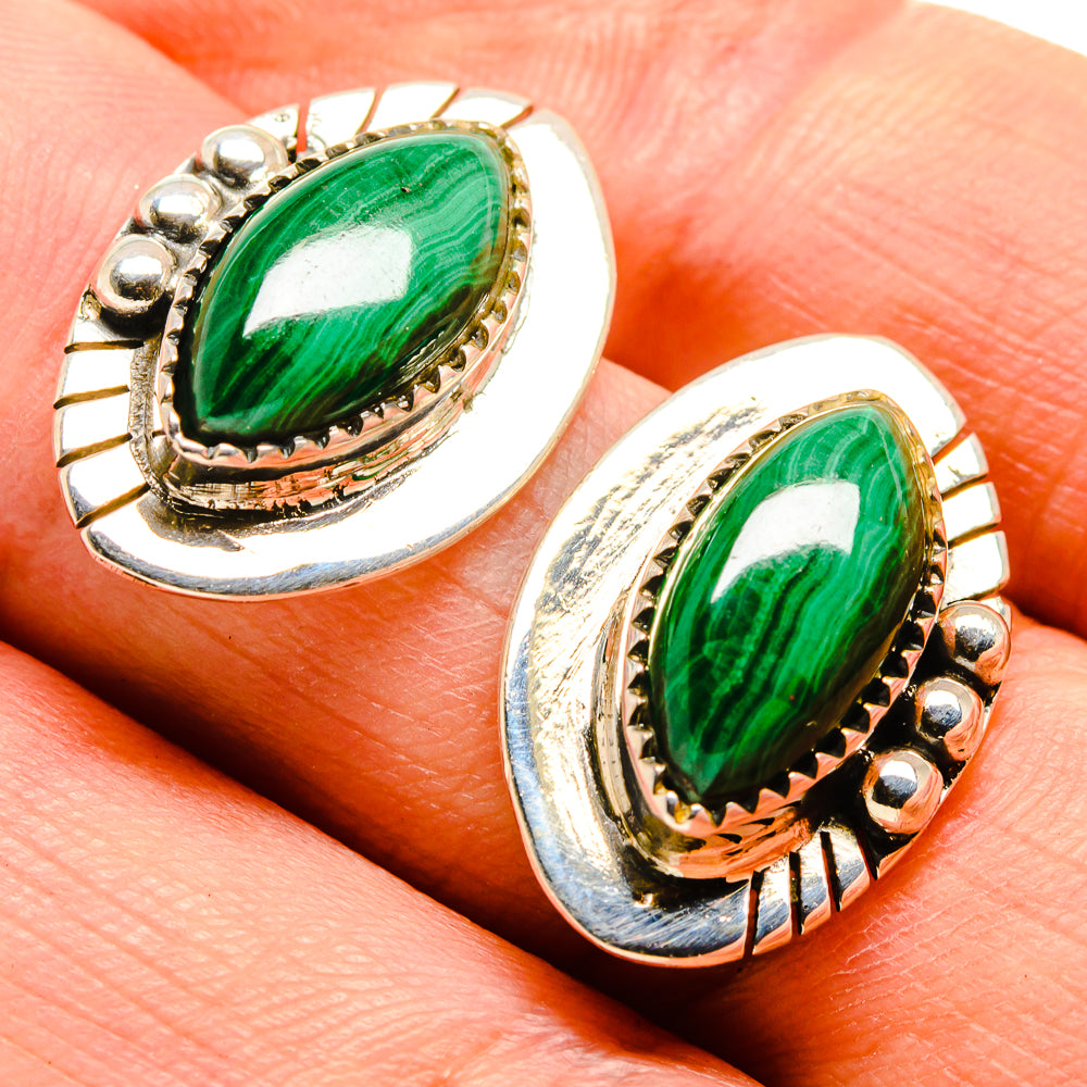 Malachite Earrings handcrafted by Anasilvercos - EARR414751
