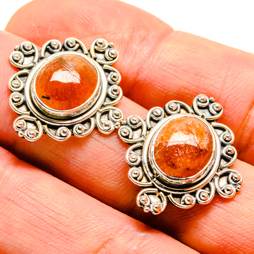 Sunstone Earrings handcrafted by Anasilvercos - EARR414760