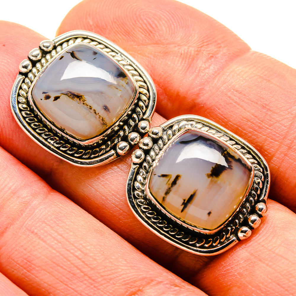 Montana Agate Earrings handcrafted by Anasilvercos - EARR414766