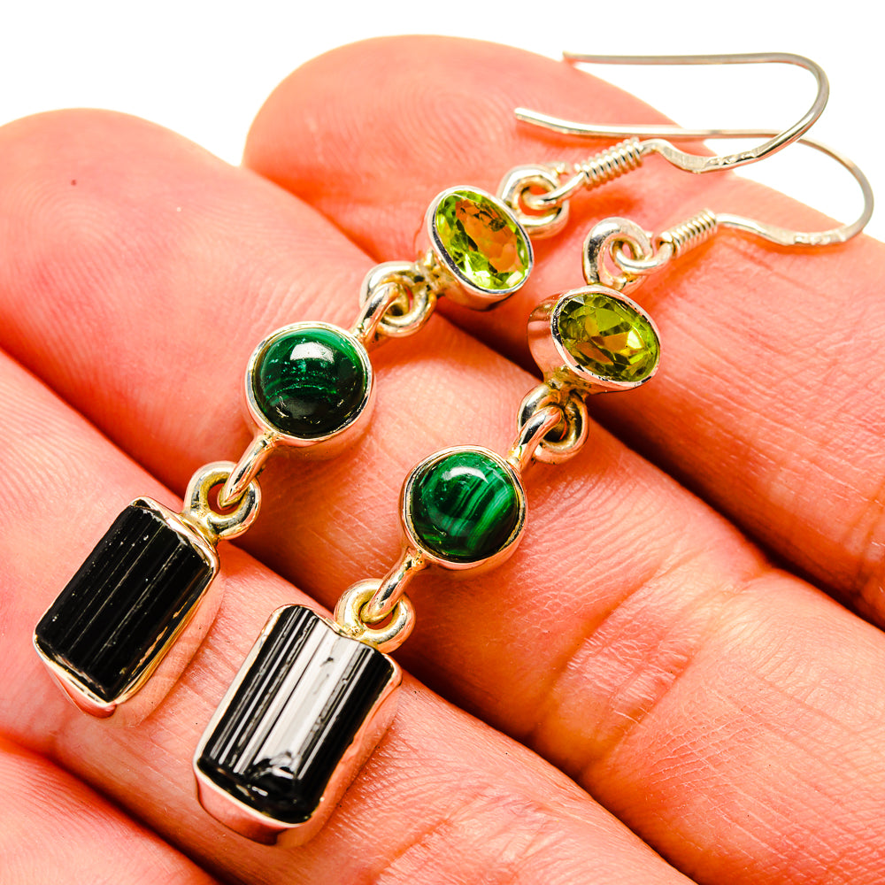 Green Tourmaline Earrings handcrafted by Anasilvercos - EARR414769
