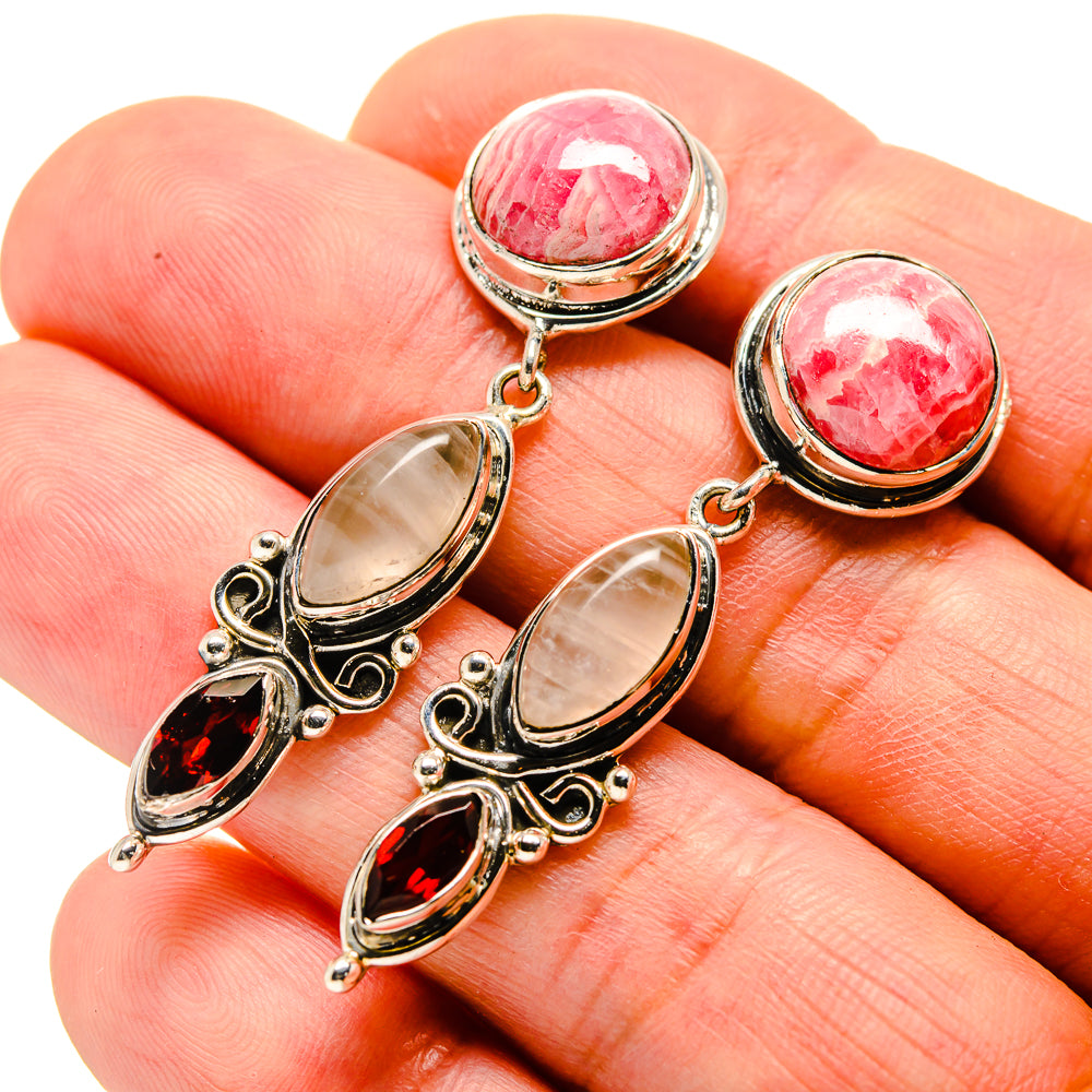 Rhodochrosite Earrings handcrafted by Anasilvercos - EARR414782