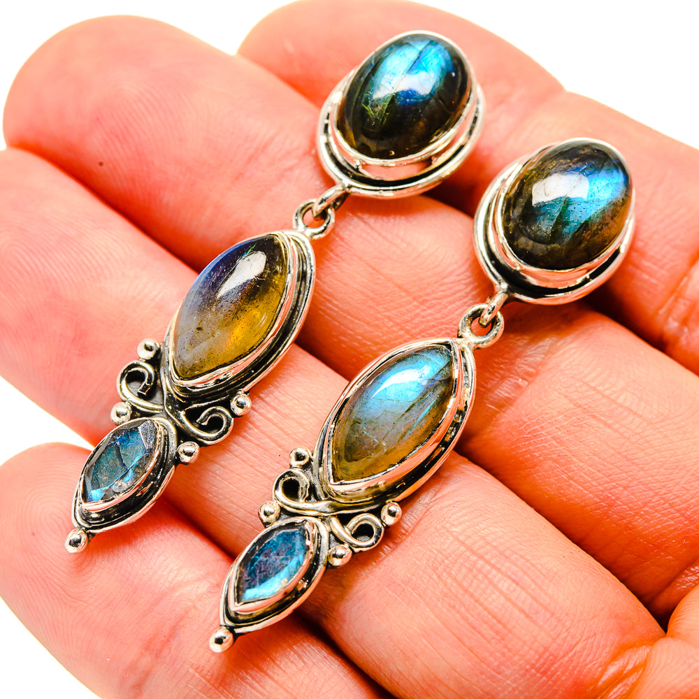Labradorite Earrings handcrafted by Anasilvercos - EARR414783
